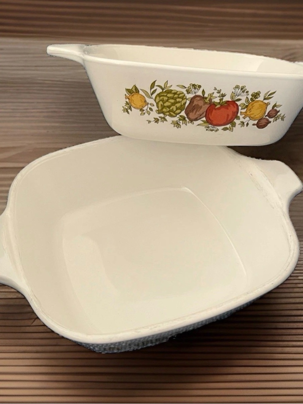 VTG pair Corning Ware Spice of Life Petite Casserole Dish Set | Retro Pyroceram